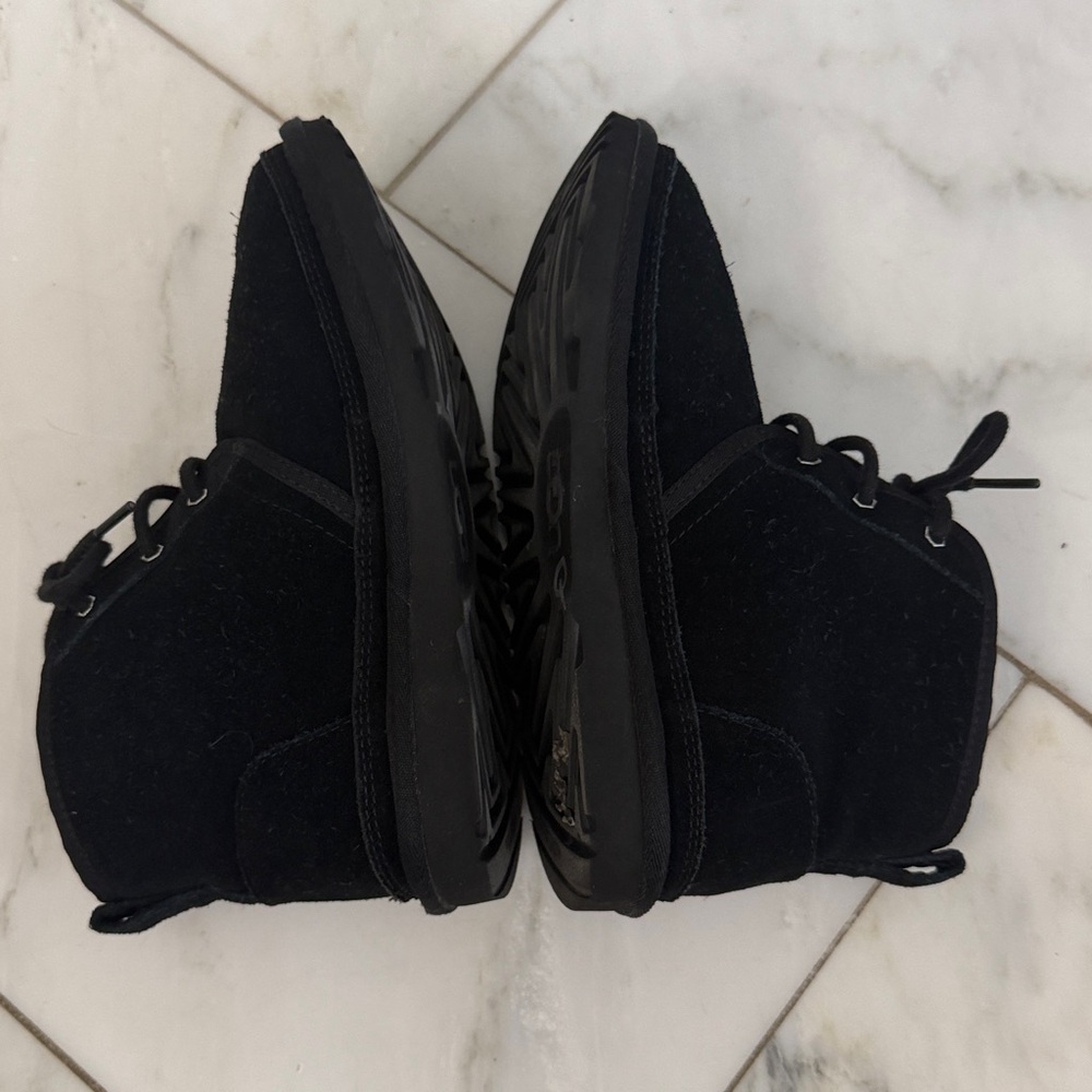 UGG Neumel Black Suede Leather Shearling Fleece Lined Ankle Boot Lace Up Euro 37 - Picture 7 of 11